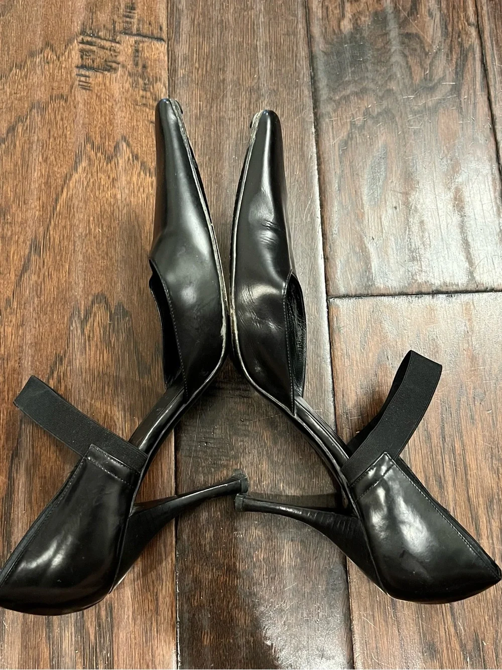 Prada Black Pointed Mary Jane Heels with Ankle Strap